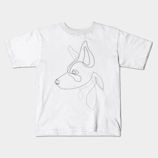 Border Collie 2 - one line drawing Kids T-Shirt